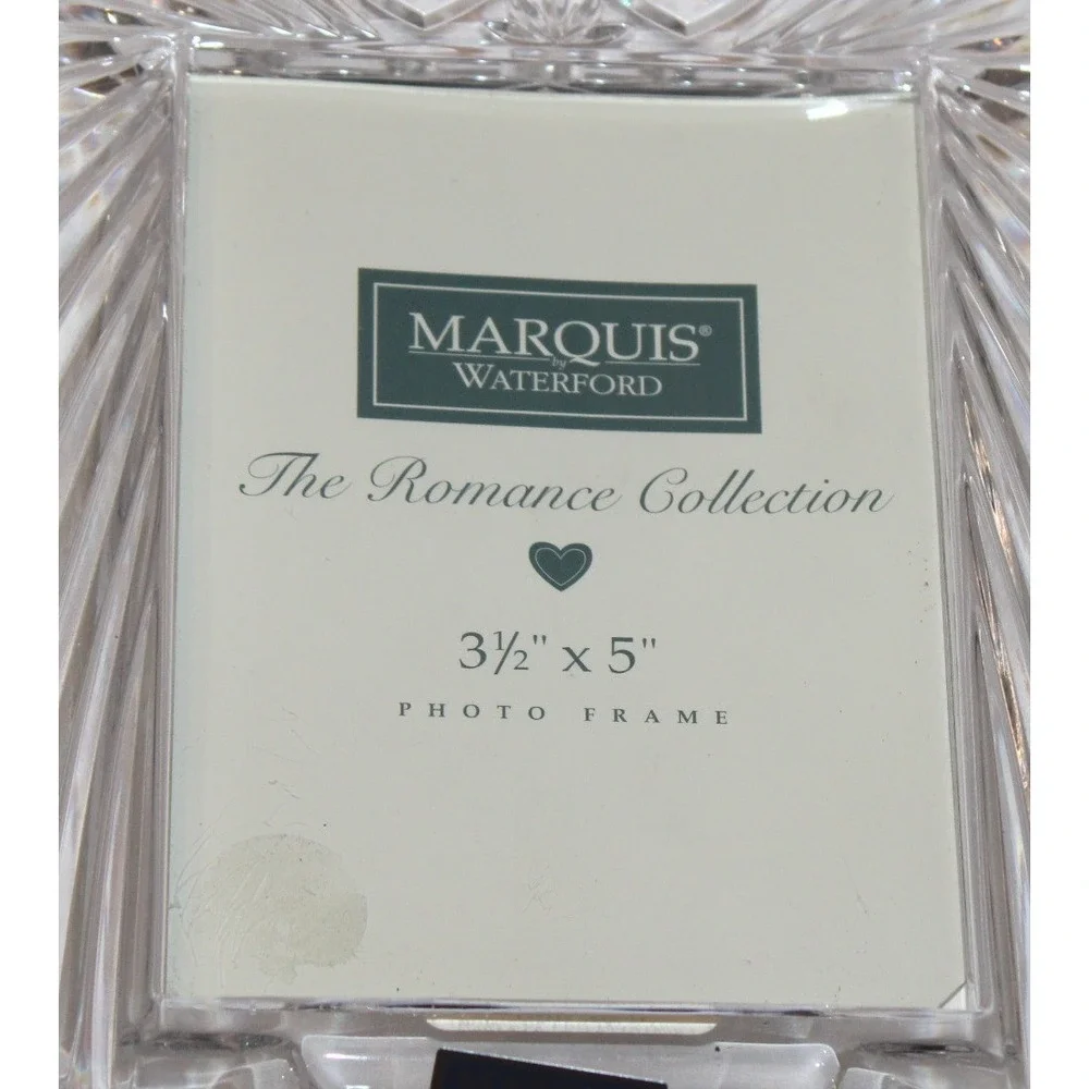 Marquis by Waterford 3.5x5 lead crystal photo frame romance double heart 107826